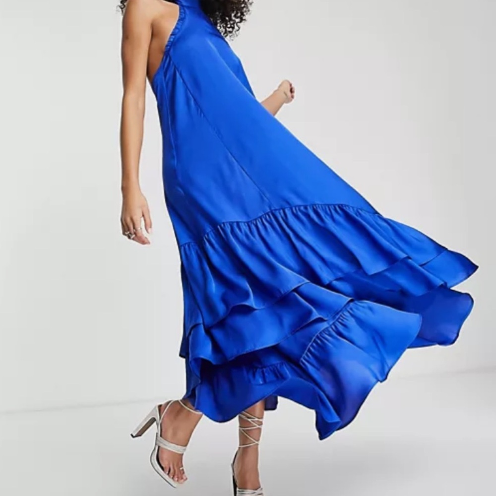 Topshop Ruffle Halter Maxi Dress